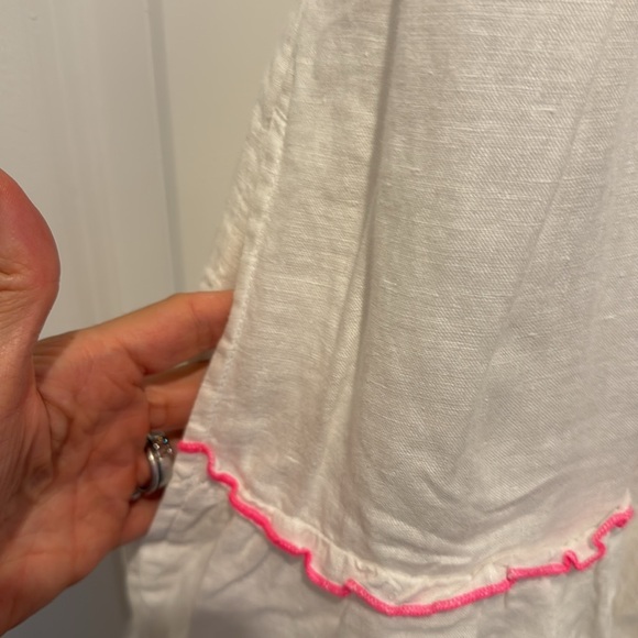 Vineyard Vines Flutter Sleeve Smocked Tiered Linen Dress - Picture 4 of 7